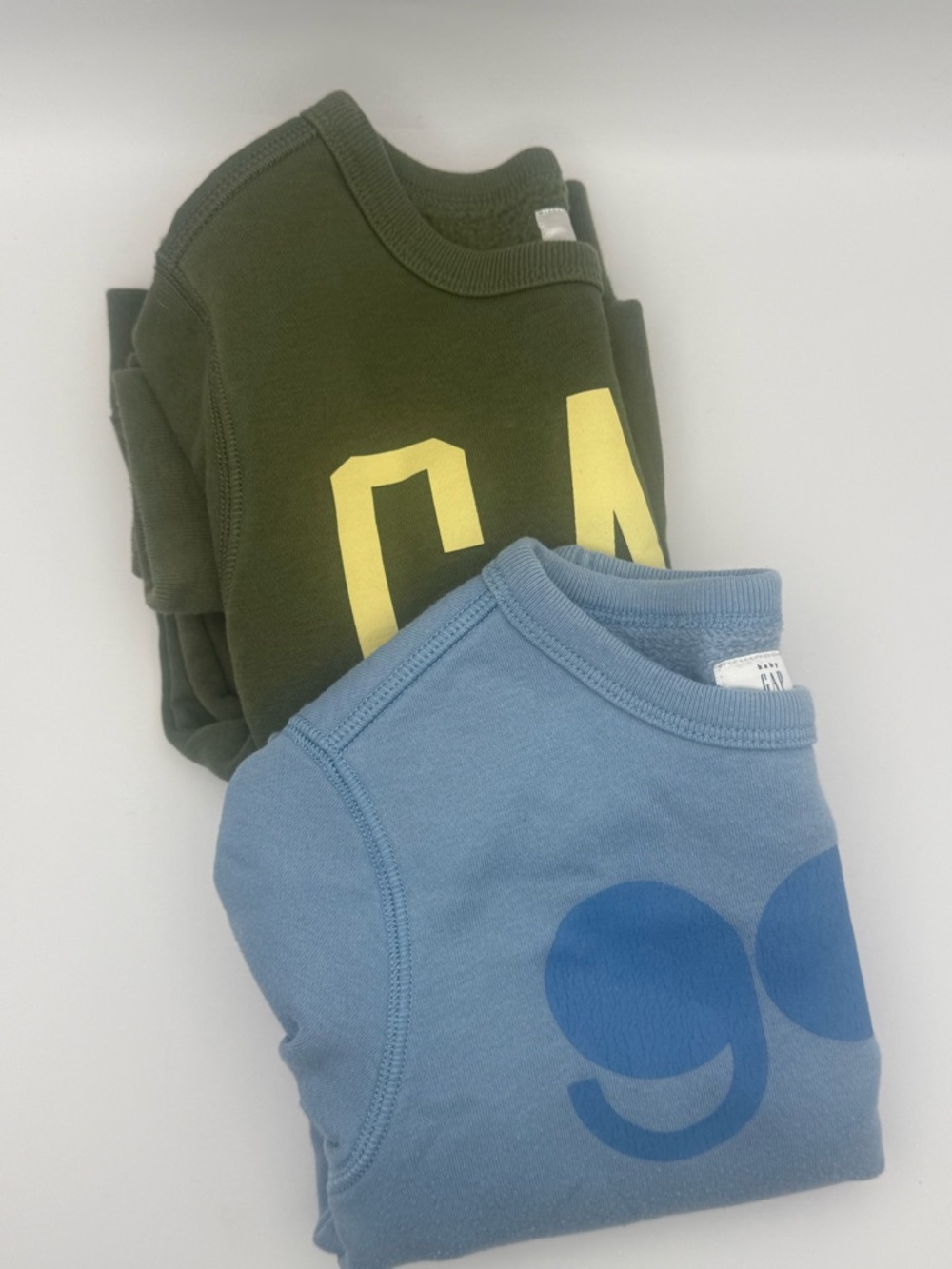Baby Gap Toddler Sweatshirt Lot Size 5 Years Blue GAP Logo & Green Pullover